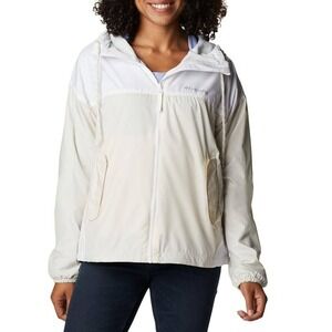 Columbia Womens Flash Challenger Lined Windbreaker Cream White Size Small